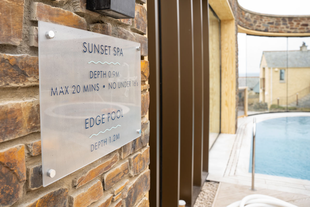 Signs for the Sunset Spa. Design by Oracle Design