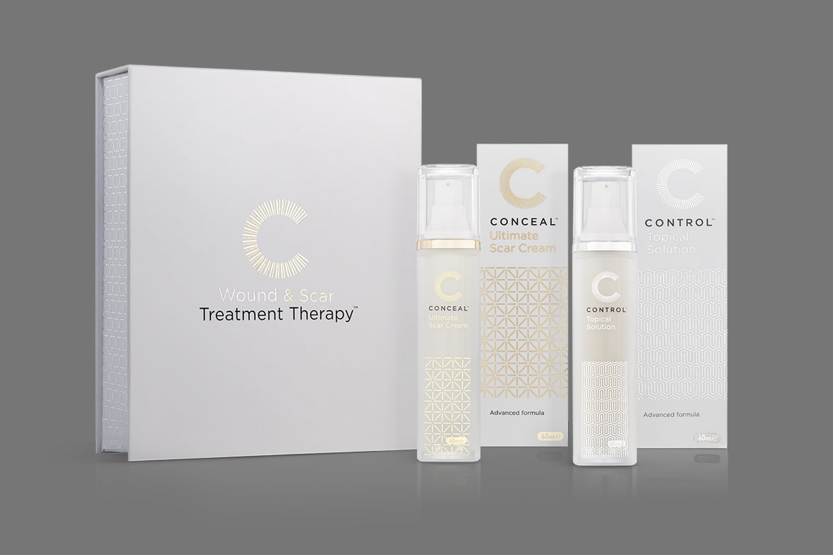 Examples of Contour Laboratories products, packaging and branding by Oracle Design.