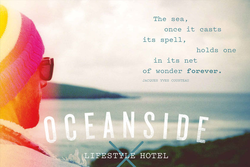 Oceanside brand graphic with lifestyle quotes. Designed by Oracle Design