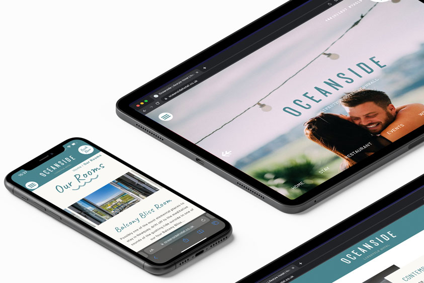 The Oceanside Website Displayed how it would be viewed on Mobile and on Tablet. The website was built and designed by Oracle Design