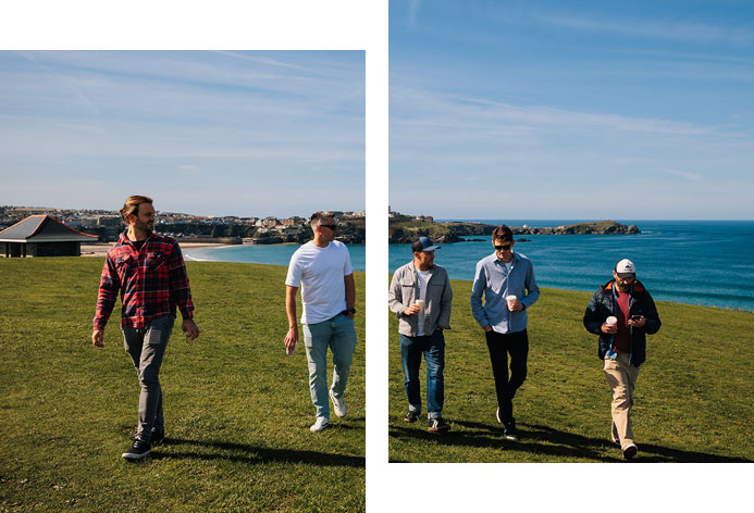 a split photo of 2 people working together at a table having a discussion
