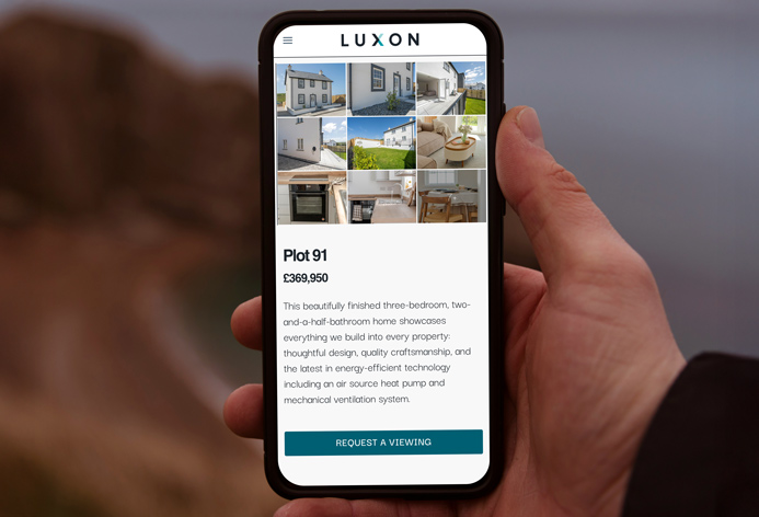 Luxon property website displayed on mobile devices