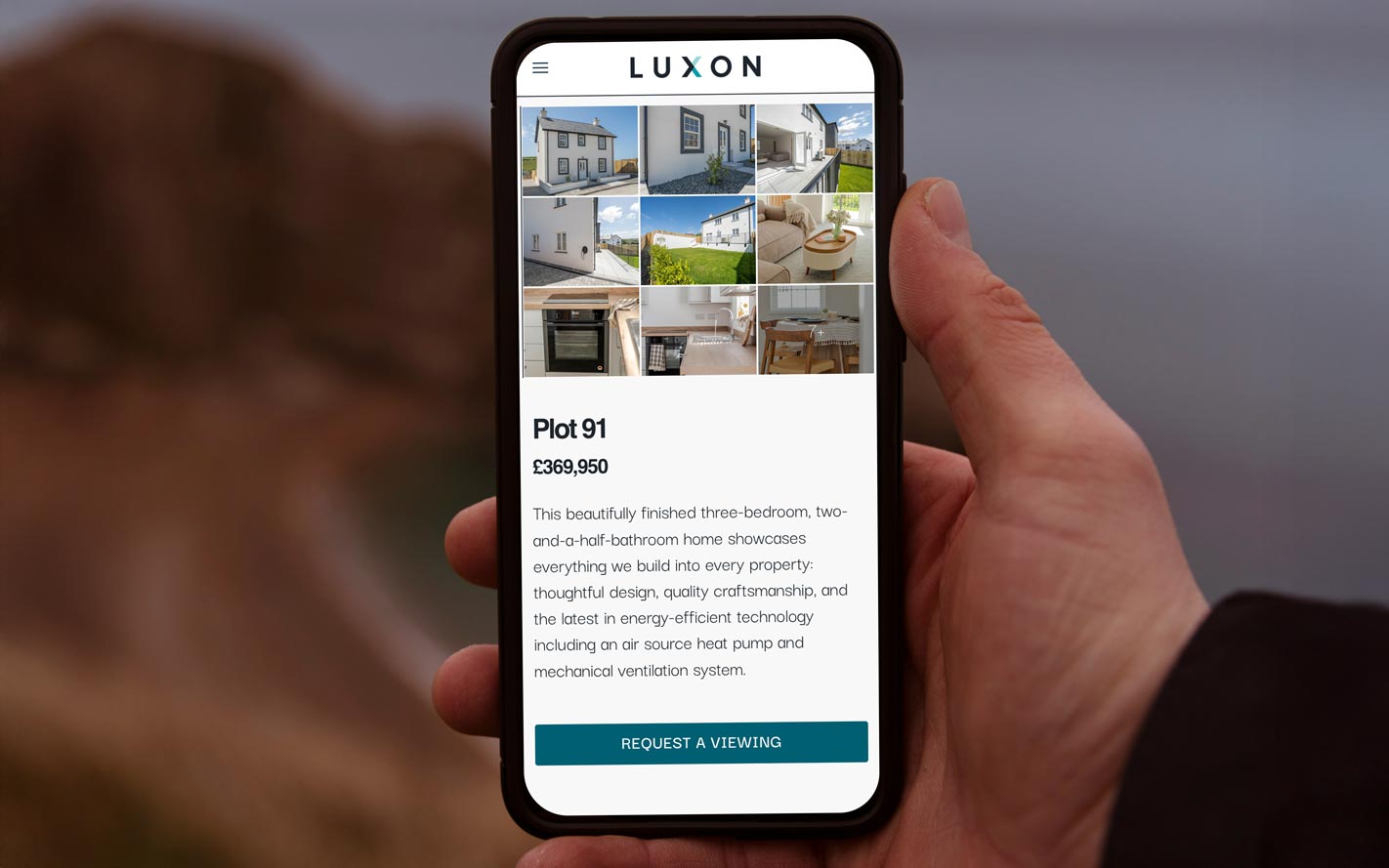 Luxon property website displayed on mobile devices